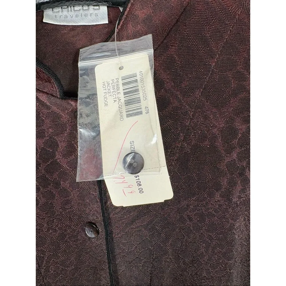Chicos pebble jacquard perfecta jacket size - Picture 4 of 4
